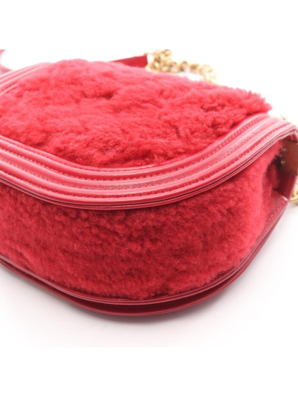 Chanel Shoulder Bag Small Red Leather Chain - Picture 10 of 10